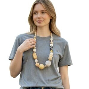 Chico’s Cream Bead Statement Necklace